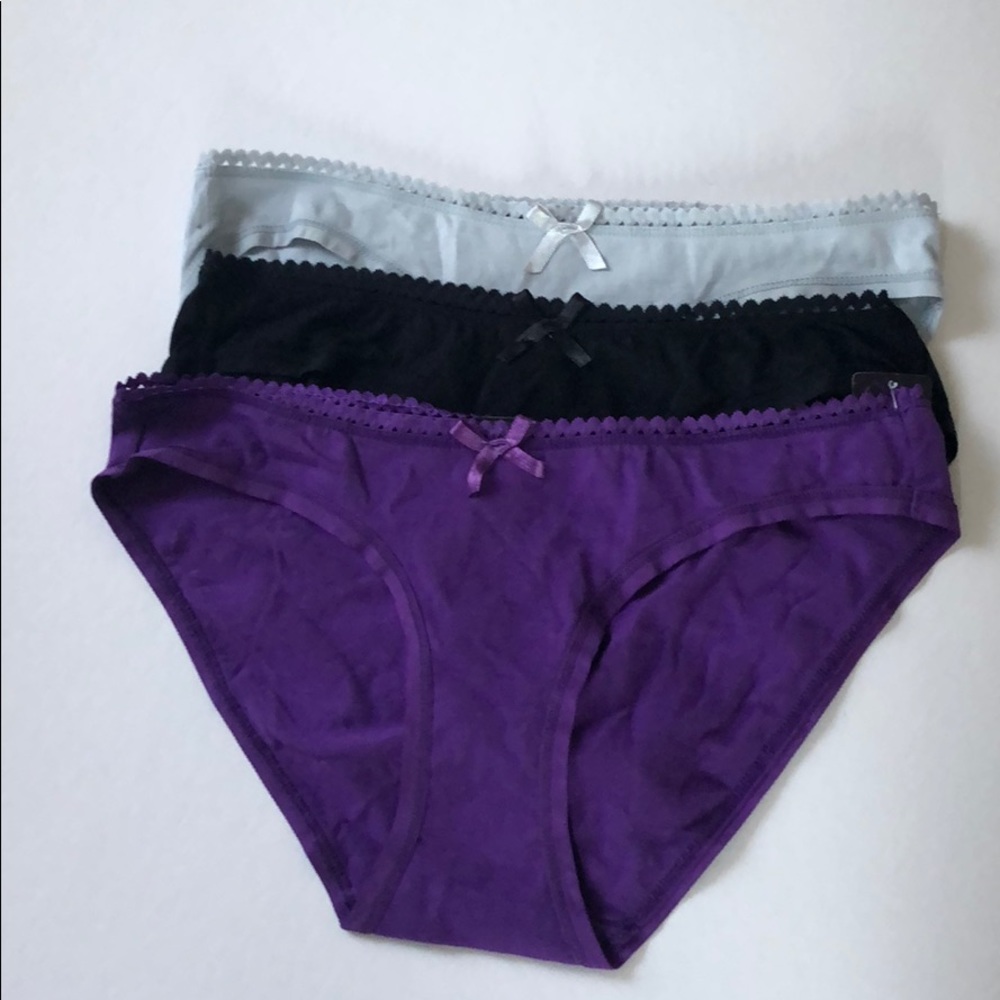 NWT Animal Print panties.Blk Purple & Beige